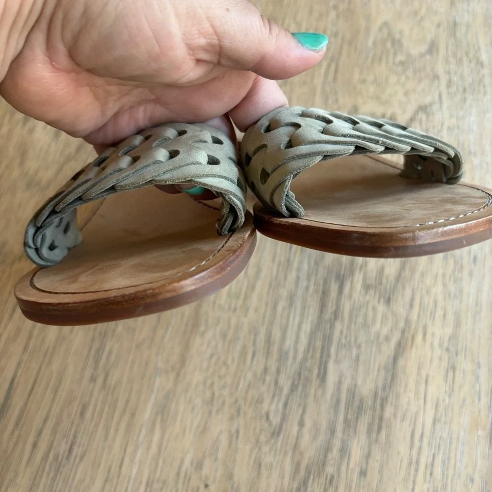 $350 NWT RAG & BONE Melrose Mint Woven Leather Kitten Heel Sandals SZ EU39;US8.5